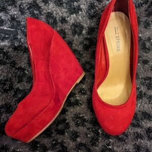 Call It Spring Bold Red Wedges for Women
